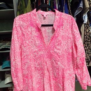Pink & white beaded Lilly Pulitzer Sarasota tunic
